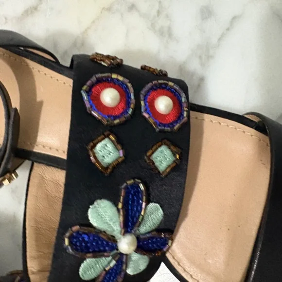 Tory Burch Estella wedge sandals - size 7 - Picture 4 of 9